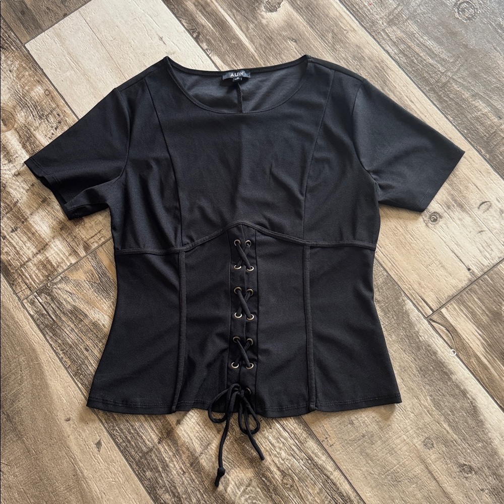 AUW black corset style top